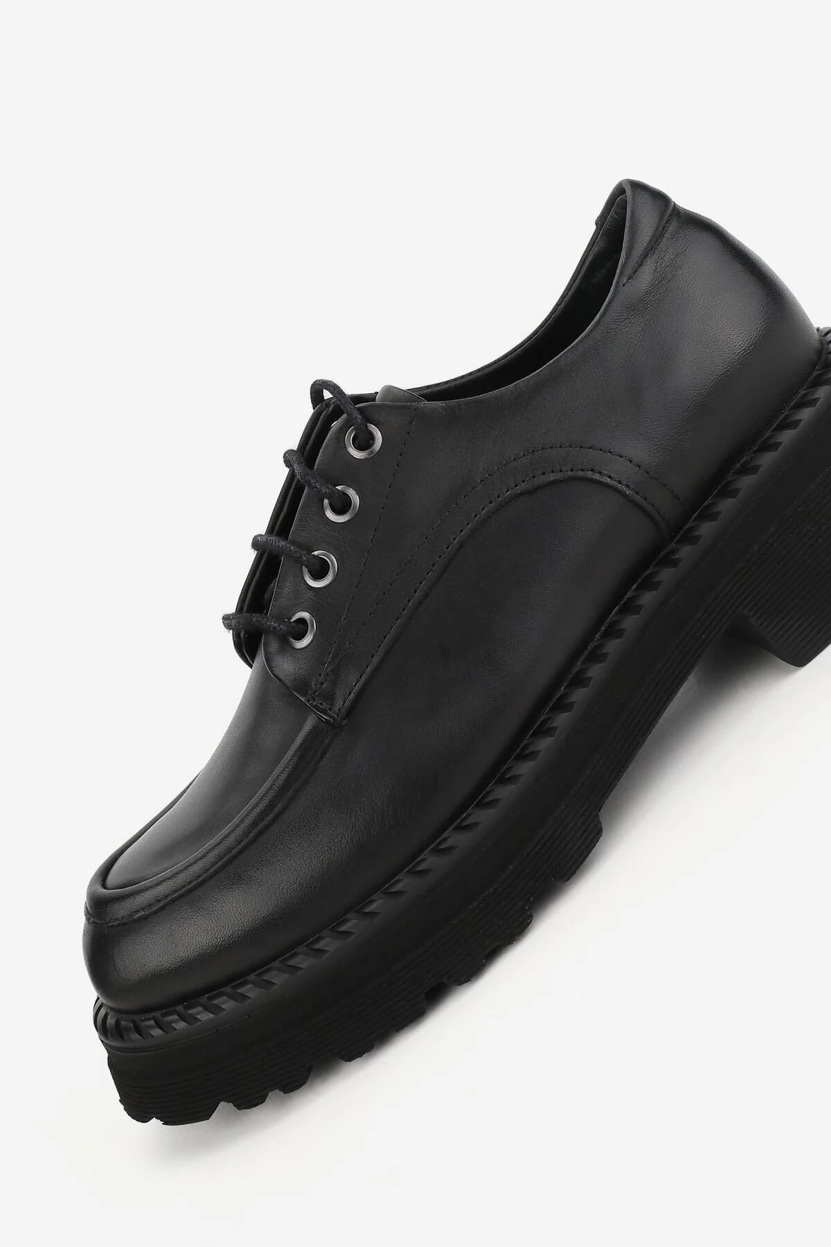 KADIN BEJ HAKİKİ DOĞAL DERİ BAĞCIKLI OXFORD AYAKKABI