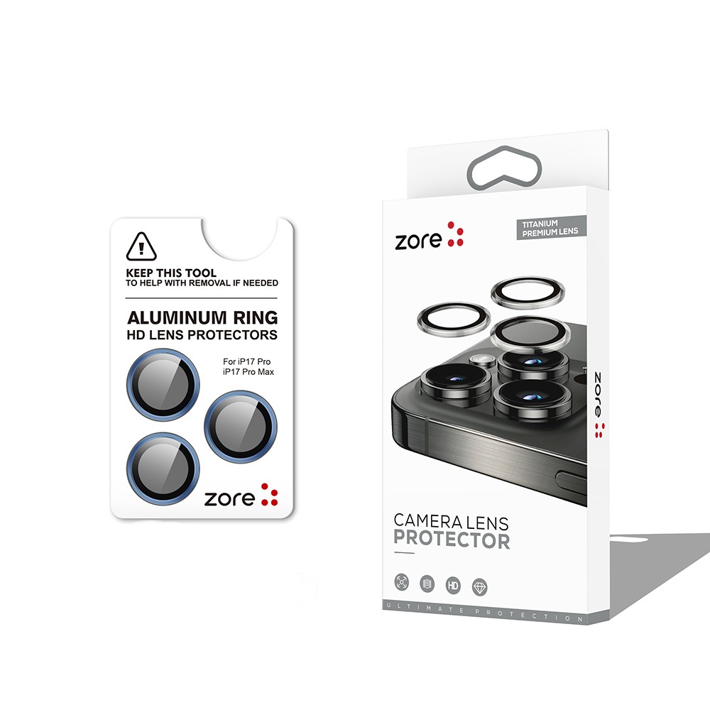 Apple iPhone 17 Pro Zore CL-12 Premium Safir Parmak İzi Bırakmayan Anti-Reflective Kamera Lens Koruyucu