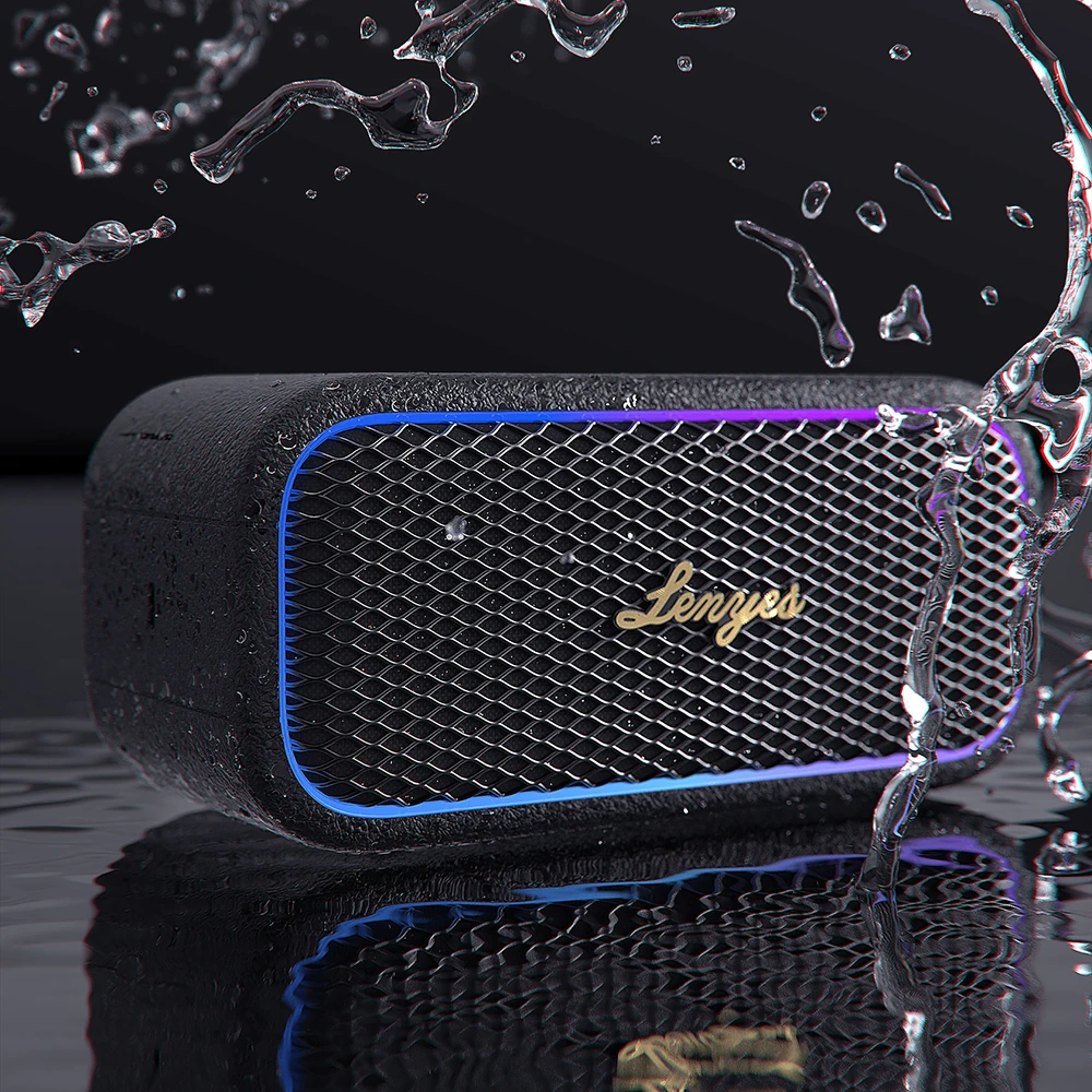 Lenyes S891 RGB Işıklı Taşınabilir Su Geçirmez OTG-TWS Bluetooth Hoparlör v5.3 80W