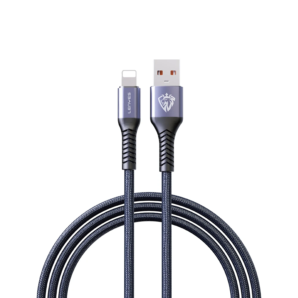 Lenyes LC510 USB-A to Lightning 2.4A Örgü Tasarımlı Hızlı Şarj Özellikli Data ve Şarj Kablosu 1M