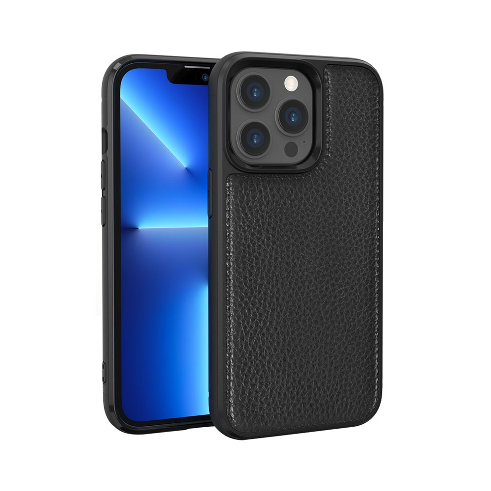 iPhone 13 Pro Kılıf Wiwu Genuine Leather Plastic Calfskin Orjinal Deri Kılıf