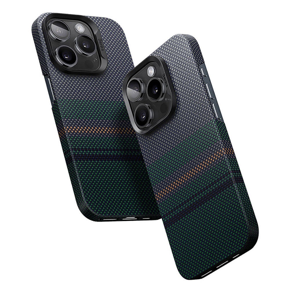 iPhone 15 Pro Max Kılıf Magsafe Şarj Özellikli Karbon Fiber Tasarımlı Benks Aurora ArmorAir Kevlar Kılıf
