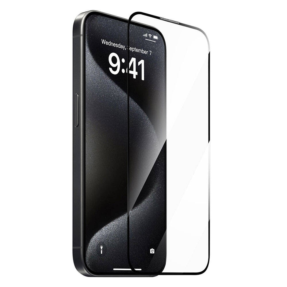iPhone 15 Pro Max Wiwu GT-009 Polimer Oleofobik Kaplama Şeffaf Pürüzsüz Temperli Cam Ekran Koruyucu