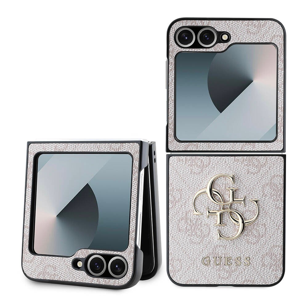 Galaxy Z Flip 6 Kılıf Guess Orjinal Lisanslı Leather Metal Logo Kılıf
