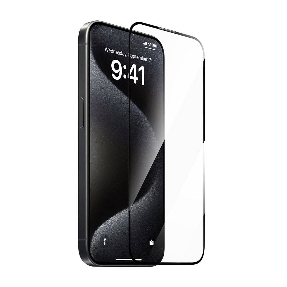 iPhone 15 Pro Max Wiwu GT-008 Polimer Oleofobik Kaplama Şeffaf Pürüzsüz Temperli Cam Ekran Koruyucu 10'lu Paket