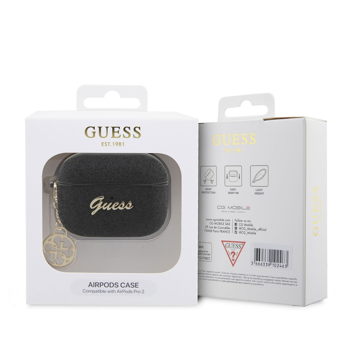 Airpods Pro 2 Kılıf GUESS Glitter 4G Charm Kapak