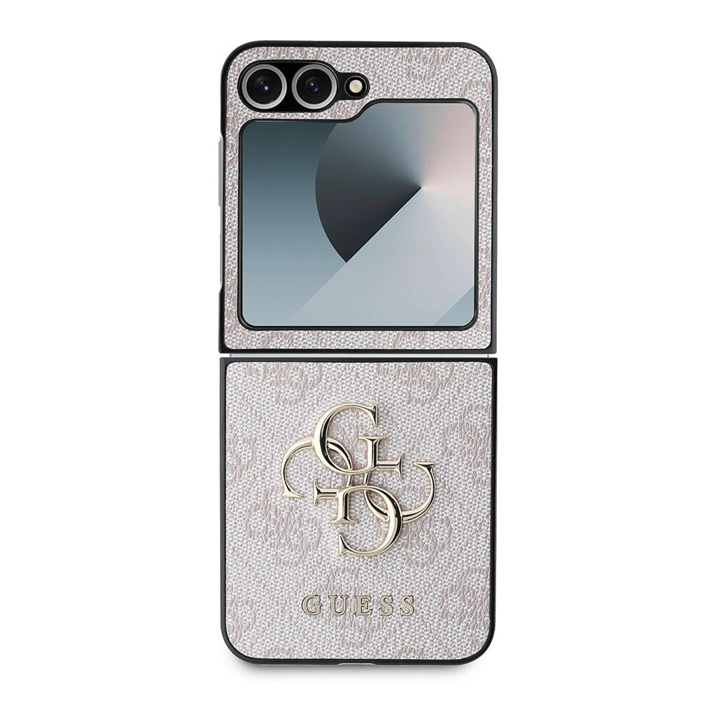 Galaxy Z Flip 6 Kılıf Guess Orjinal Lisanslı Leather Metal Logo Kılıf