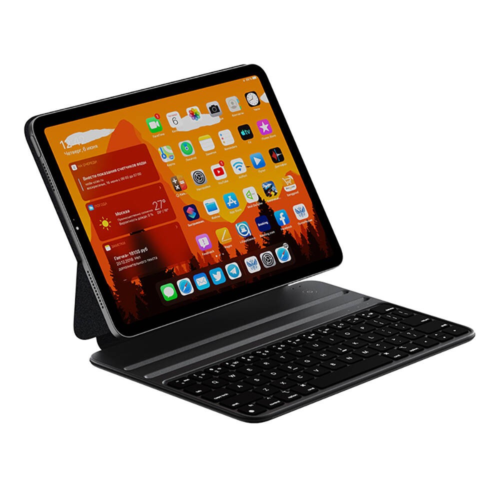 iPad Air 10.9 2020 (4.Nesil) Wiwu F16 Klavyeli Standlı Magnetik Kılıf