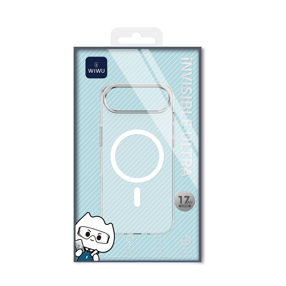 Apple iPhone 17 Air Kılıf M-safe Şarj Özellikli Wiwu YXK-208 Invisible Ultra Sert PC Kapak