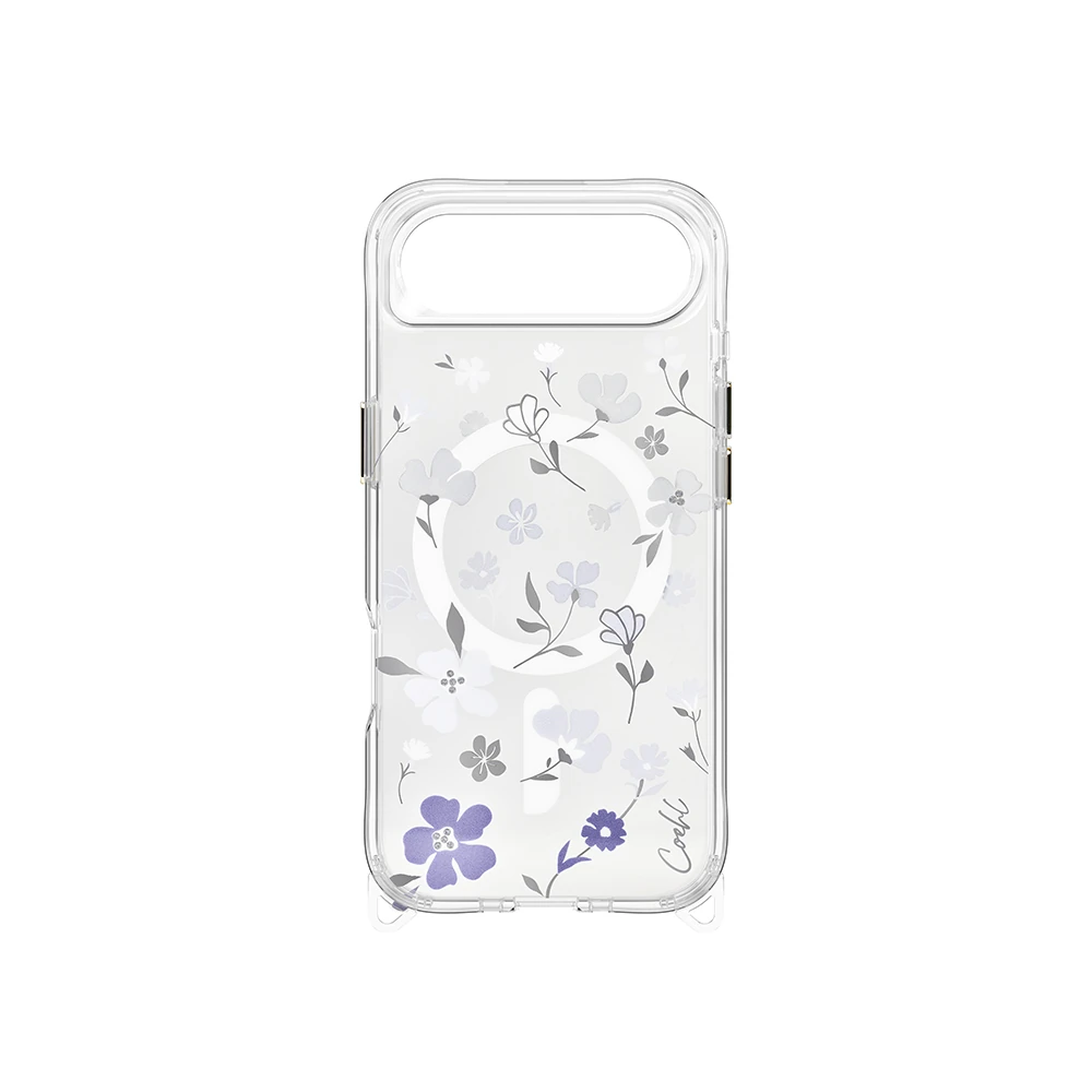 Apple iPhone 17 Air Kılıf M-safe Şarj Özellikli Şeffaf Arka Yüzey Çiçekli Coehl Amara Kapak