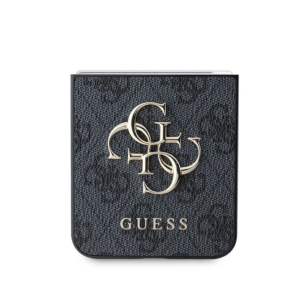 Galaxy Z Flip 6 Kılıf Guess Orjinal Lisanslı Leather Metal Logo Kılıf