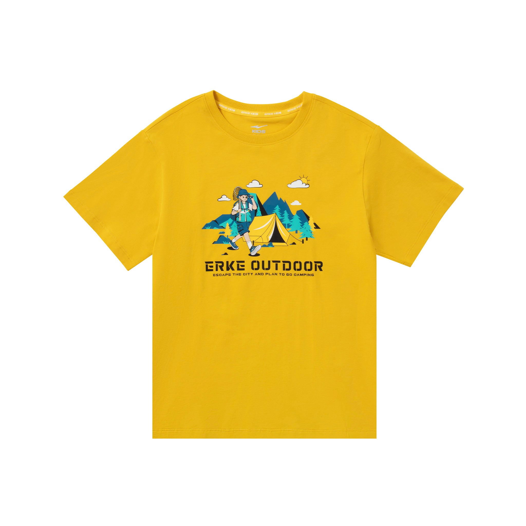 Genç Erkek Bisiklet Yaka T-Shirt - Sarı image