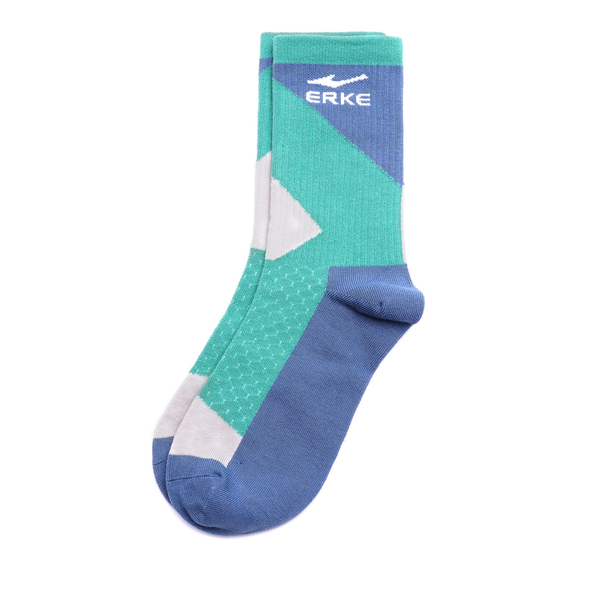 Spor Çorap - Açık Yeşil/Koyu Pus Mavisi/Açık Gri image