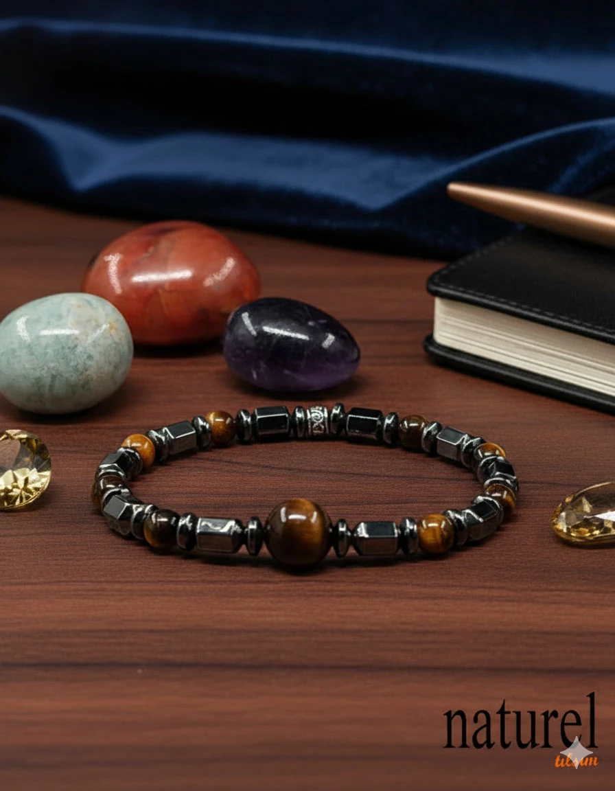 Kaplan Gözü 6mm Doğal Taş Bileklik