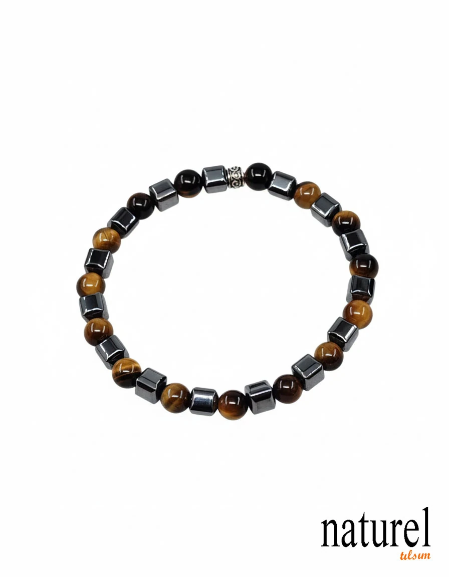 Kaplan Gözü 6mm Doğal Taş Bileklik