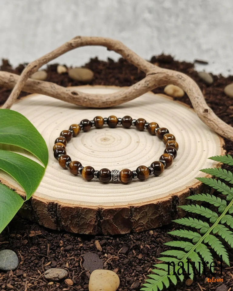  Kaplan Gözü 6mm Doğal Taş Bileklik