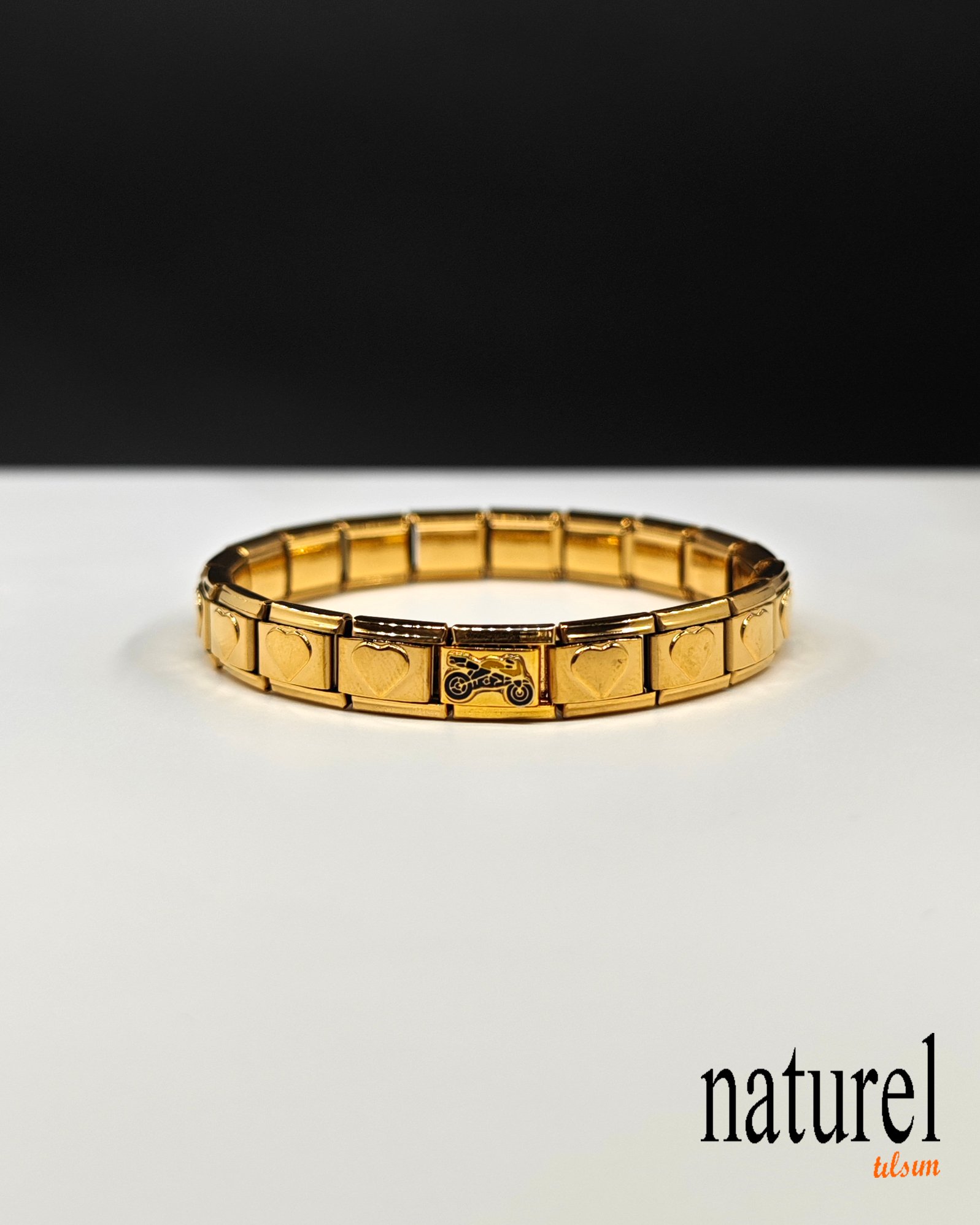 Unisex İtalyan Charm Gold Bileklik