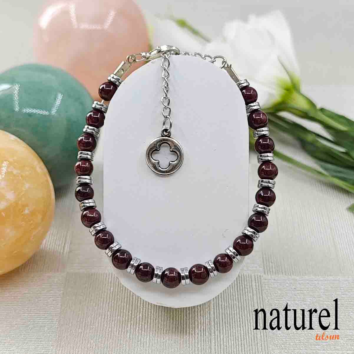 Garnet (Lal) Doğal Taş 6mm Bileklik