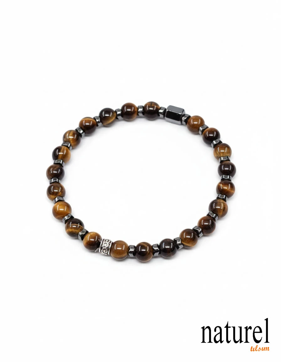  Kaplan Gözü 6mm Doğal Taş Bileklik