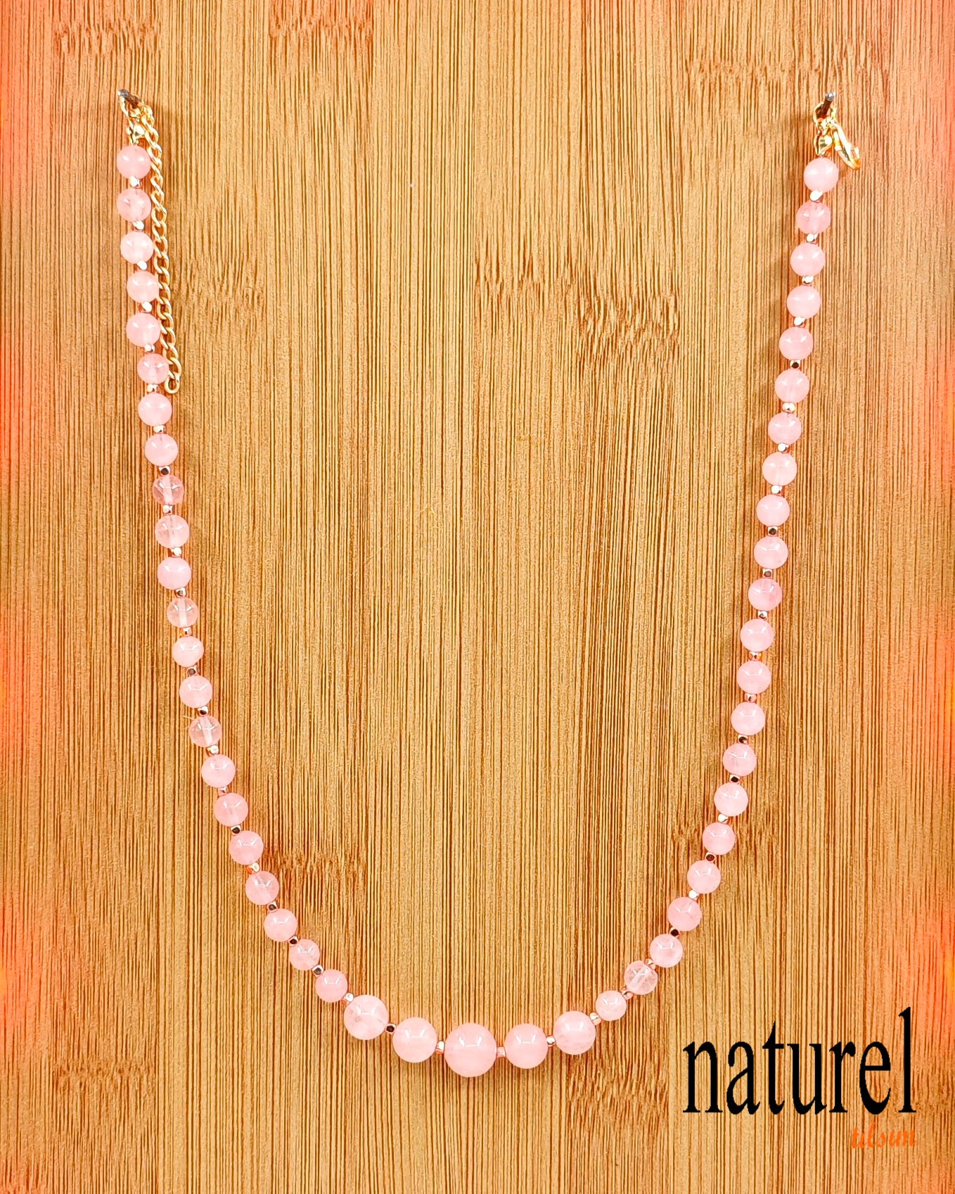 Pembe Kuvars Choker Kolye