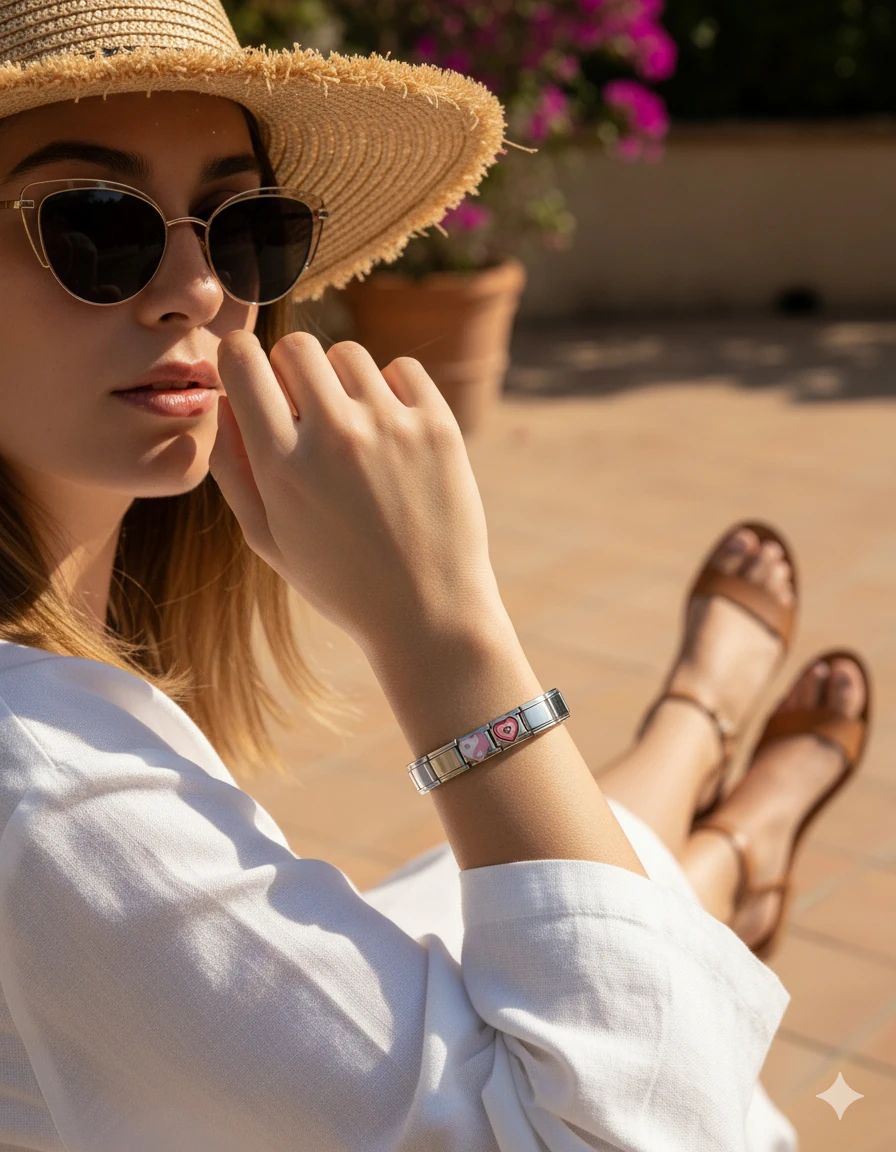 Unisex İtalyan Charm Bileklik Paslanmaz Çelik Bileklik