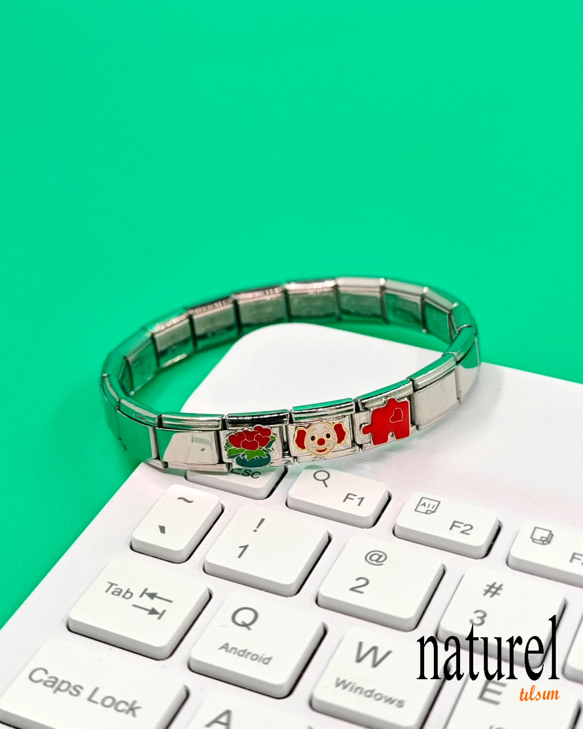 Unisex İtalyan Charm Bileklik Paslanmaz Çelik Bileklik