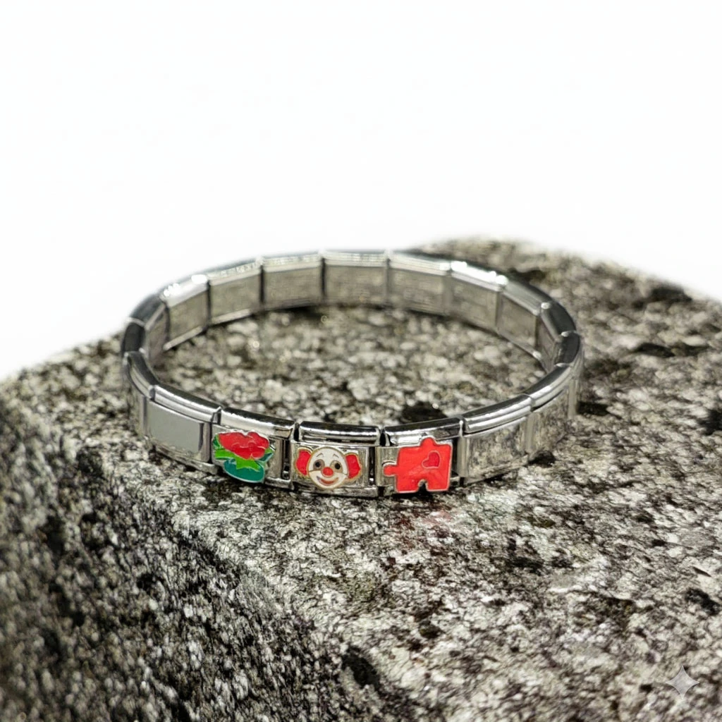 Unisex İtalyan Charm Bileklik Paslanmaz Çelik Bileklik