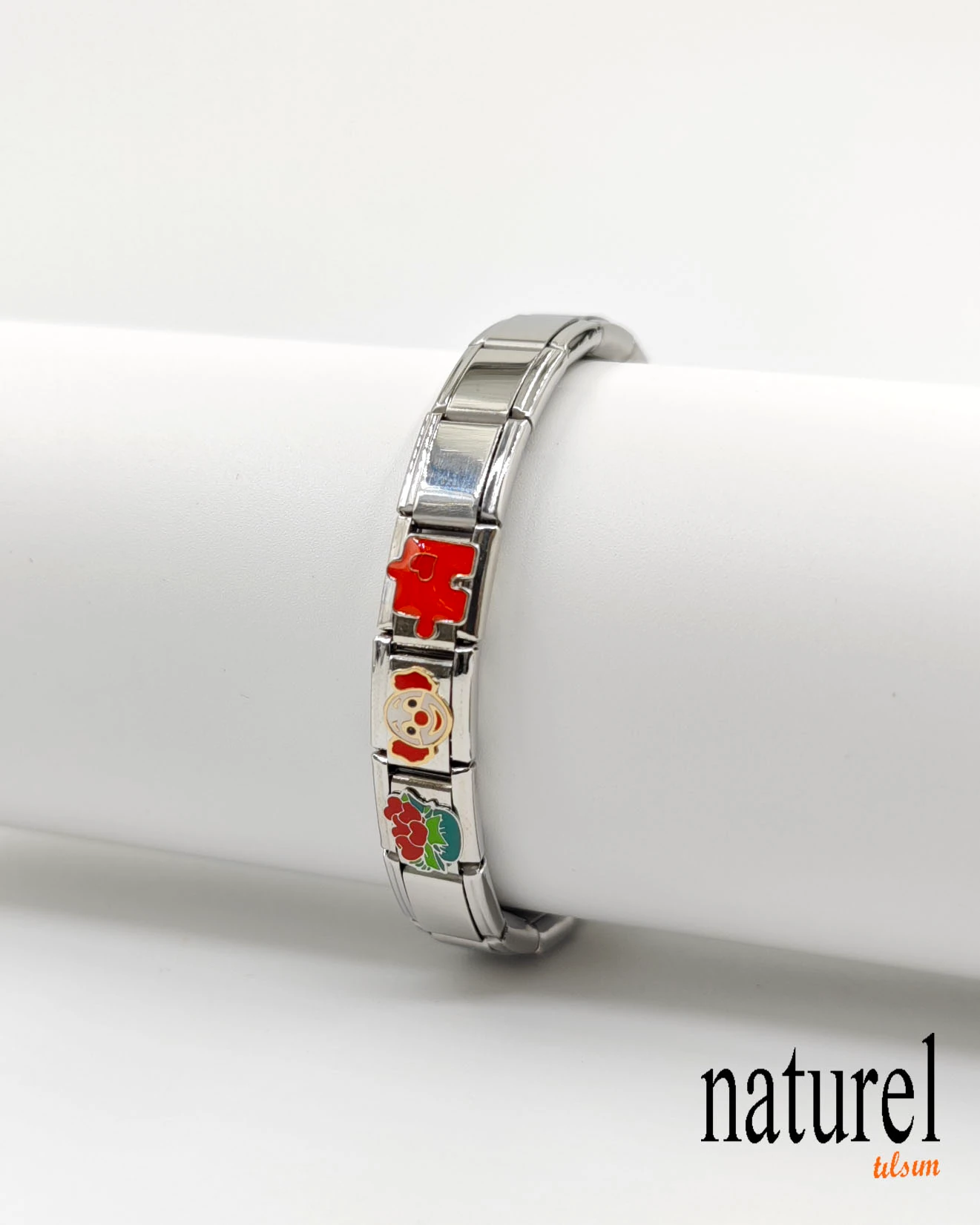 Unisex İtalyan Charm Bileklik Paslanmaz Çelik Bileklik