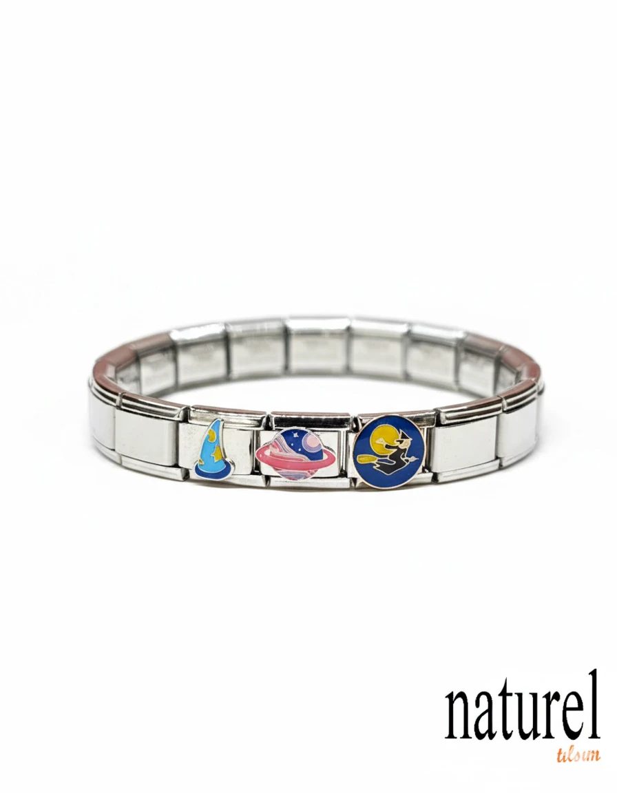 Unisex İtalyan Charm Bileklik Paslanmaz Çelik Bileklik