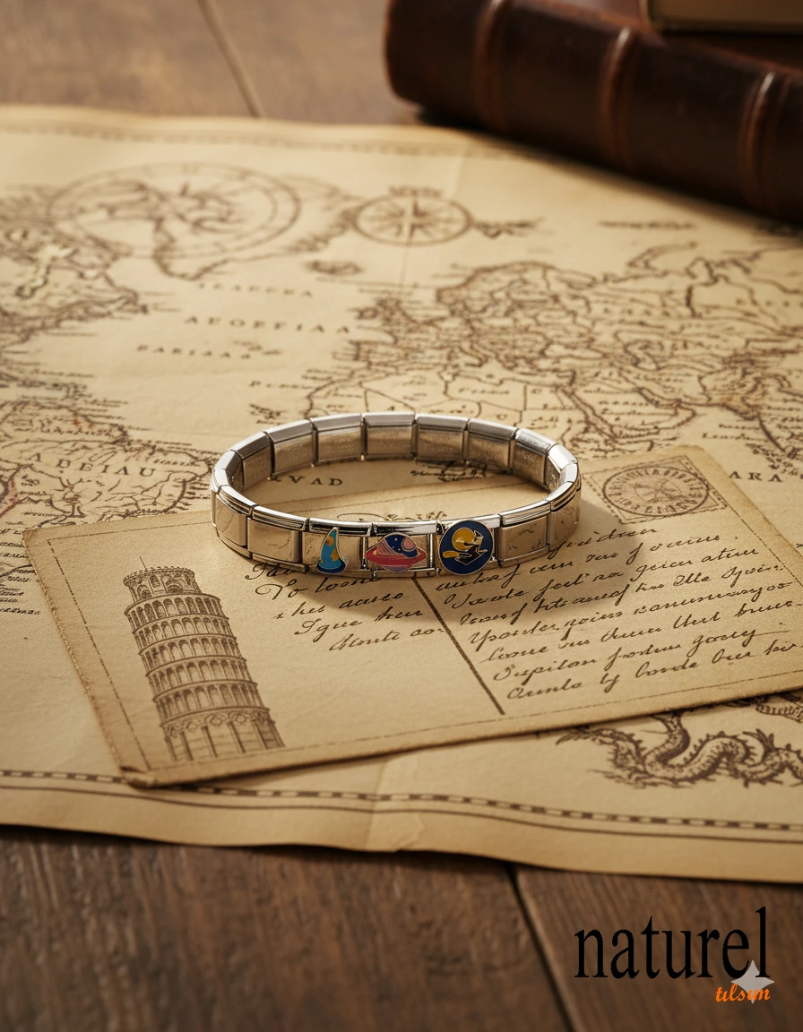 Unisex İtalyan Charm Bileklik Paslanmaz Çelik Bileklik