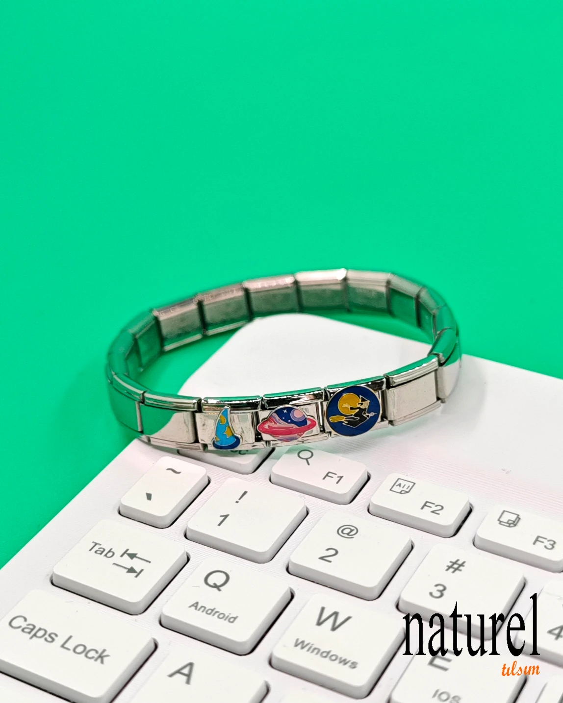 Unisex İtalyan Charm Bileklik Paslanmaz Çelik Bileklik