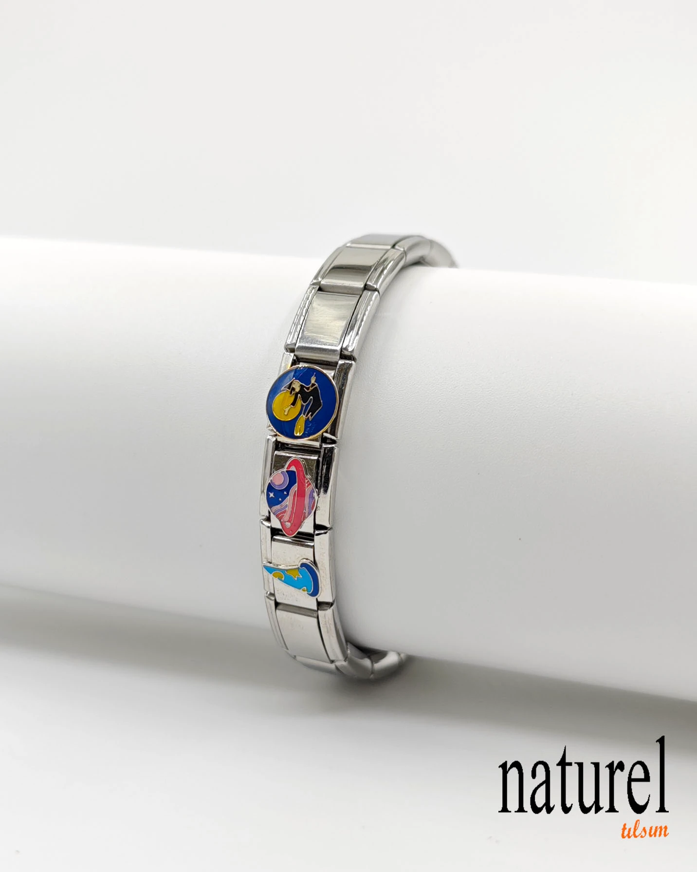 Unisex İtalyan Charm Bileklik Paslanmaz Çelik Bileklik