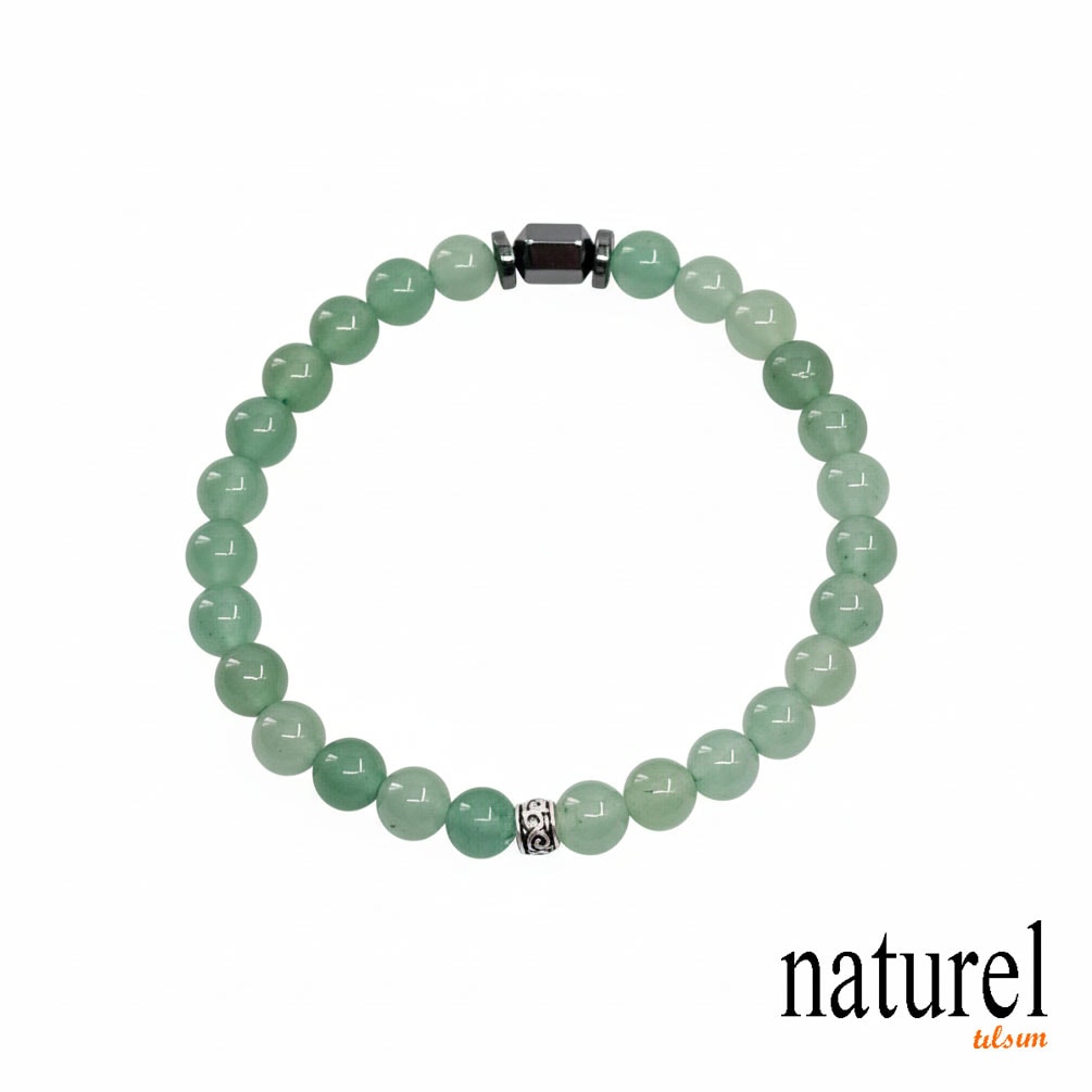 Aventuri̇n 6mm Doğal Taş Unisex  Bileklik 