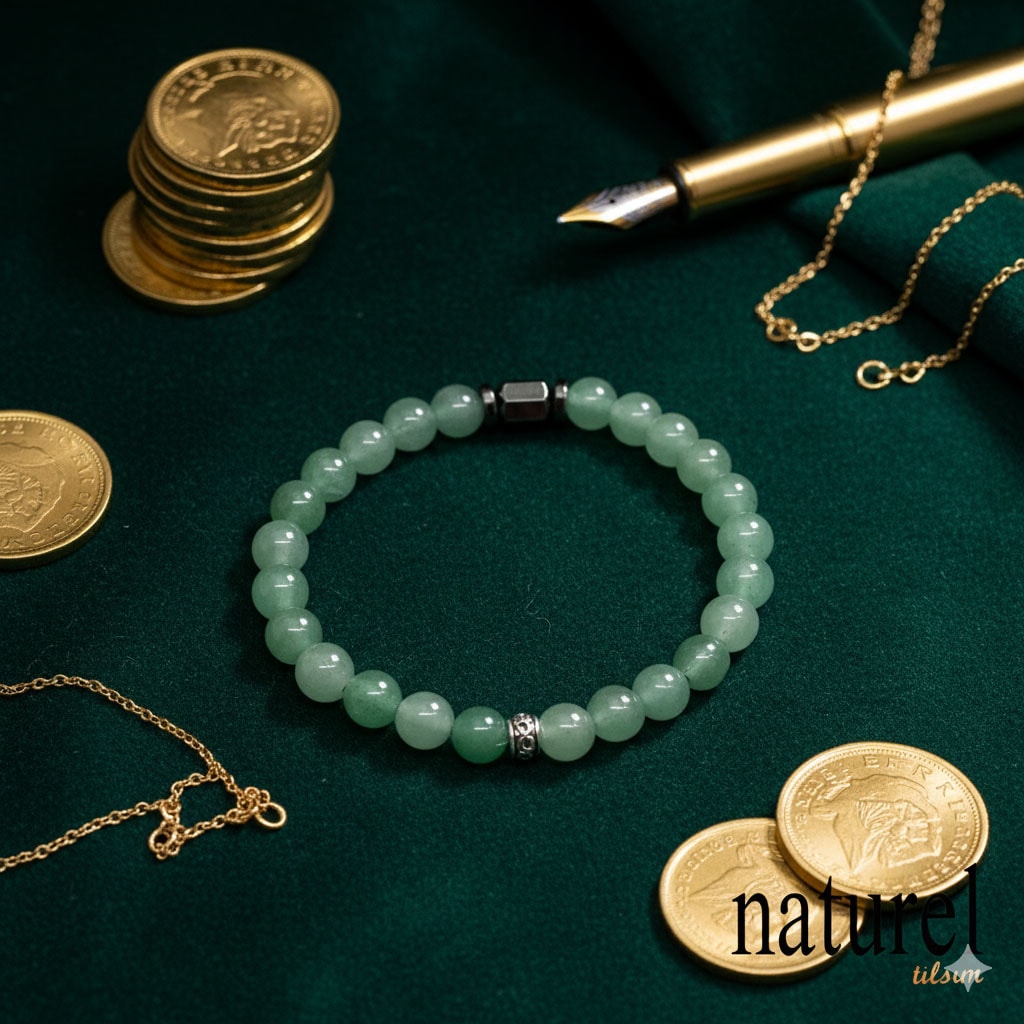 Aventuri̇n 6mm Doğal Taş Unisex  Bileklik 
