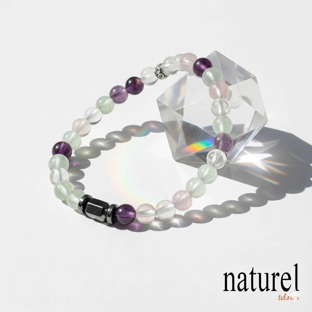 Florit 6mm Doğal Taş Unisex Bileklik 