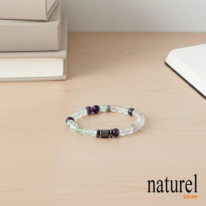 Florit 6mm Doğal Taş Unisex Bileklik 