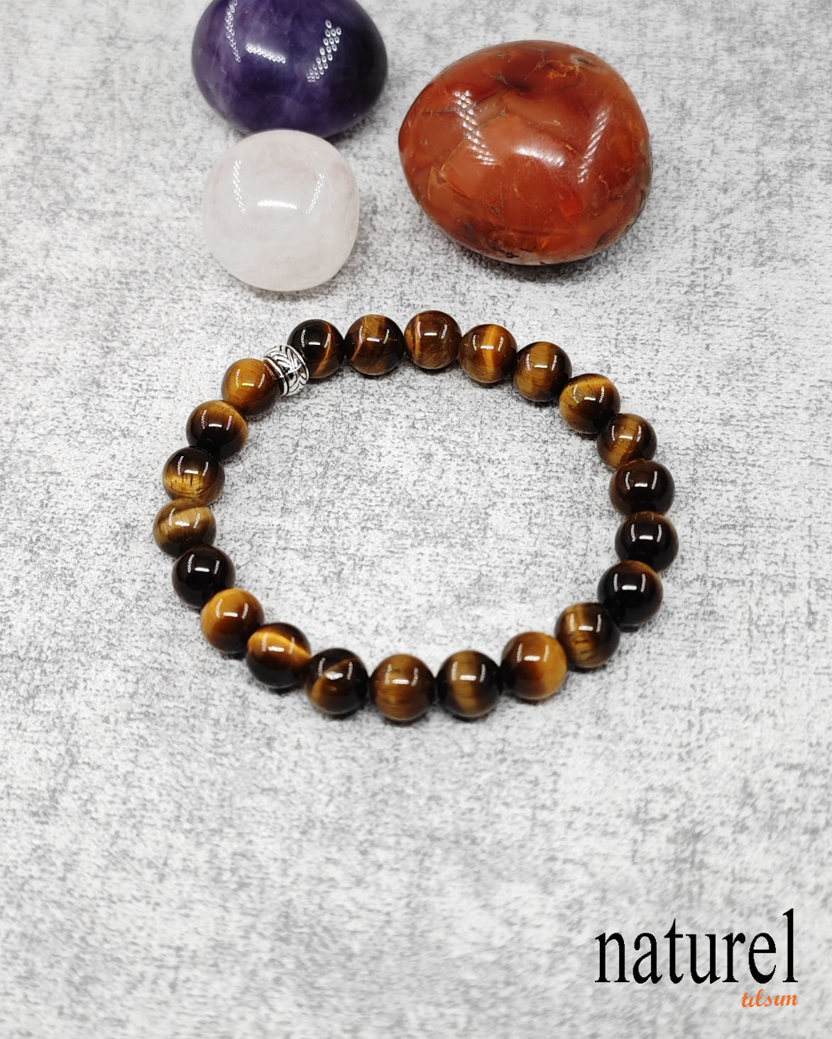 Kaplangözü 8mm Doğal Taş Bileklik