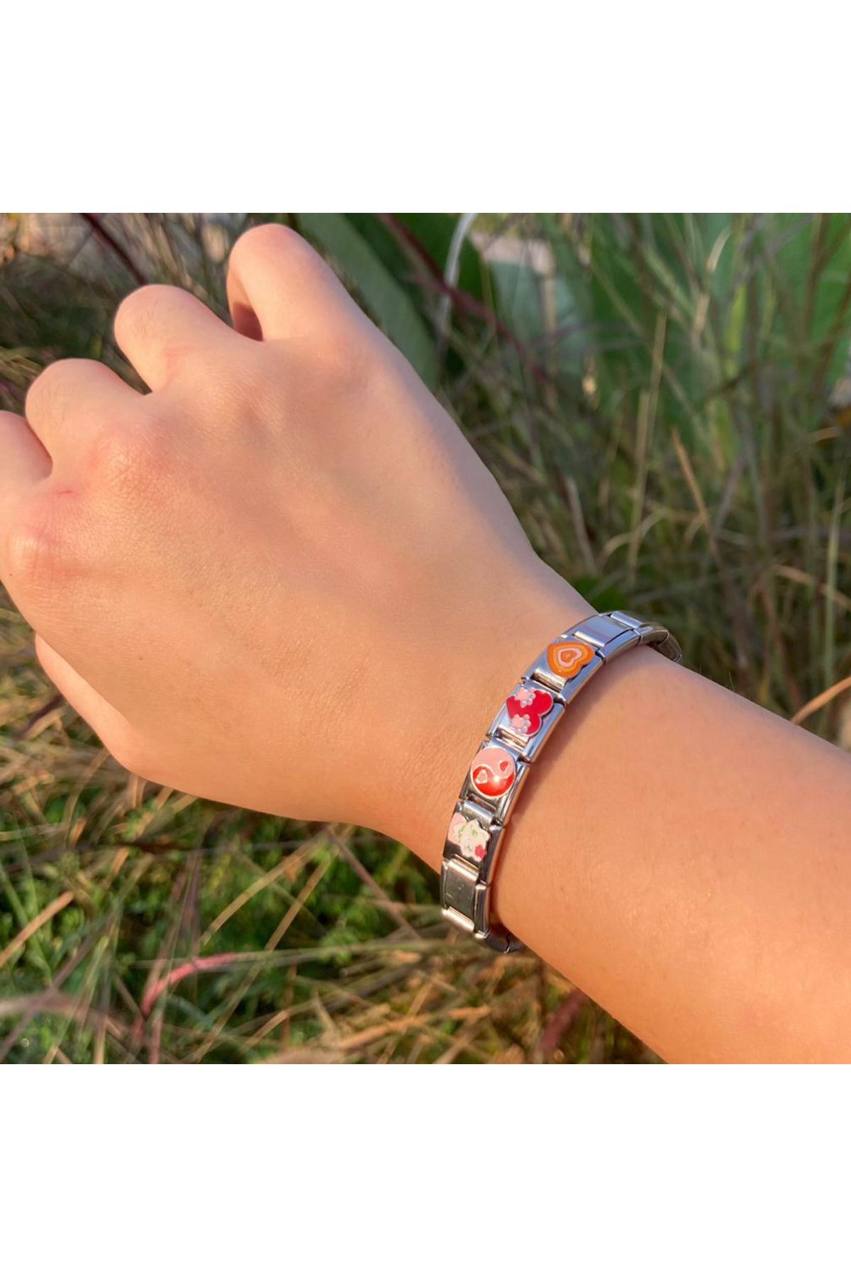 Unisex İtalyan Charm Bileklik Paslanmaz Çelik Bileklik