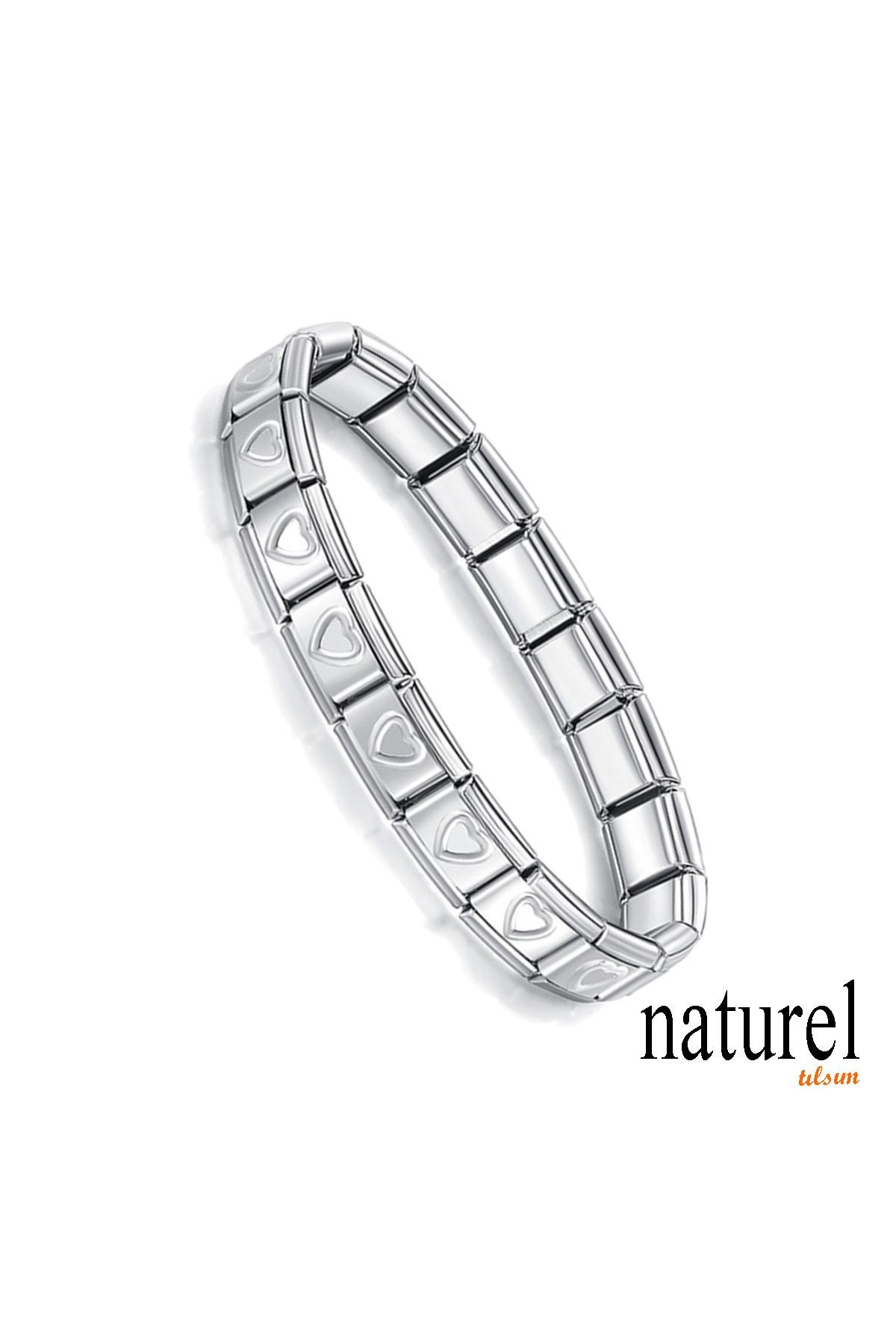 İtalyan Charm Çelik Kalp Unisex Bileklik