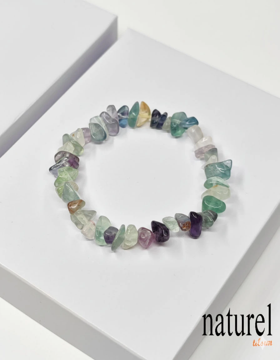Florit Doğal Kırık Taş Unisex Bileklik