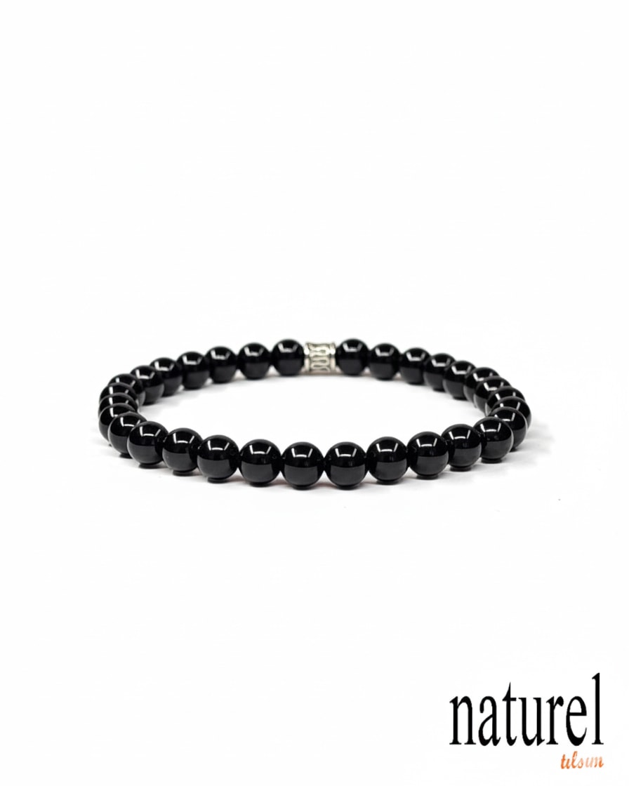 Oni̇ks 6mm Doğal Taş Unisex Bileklik 