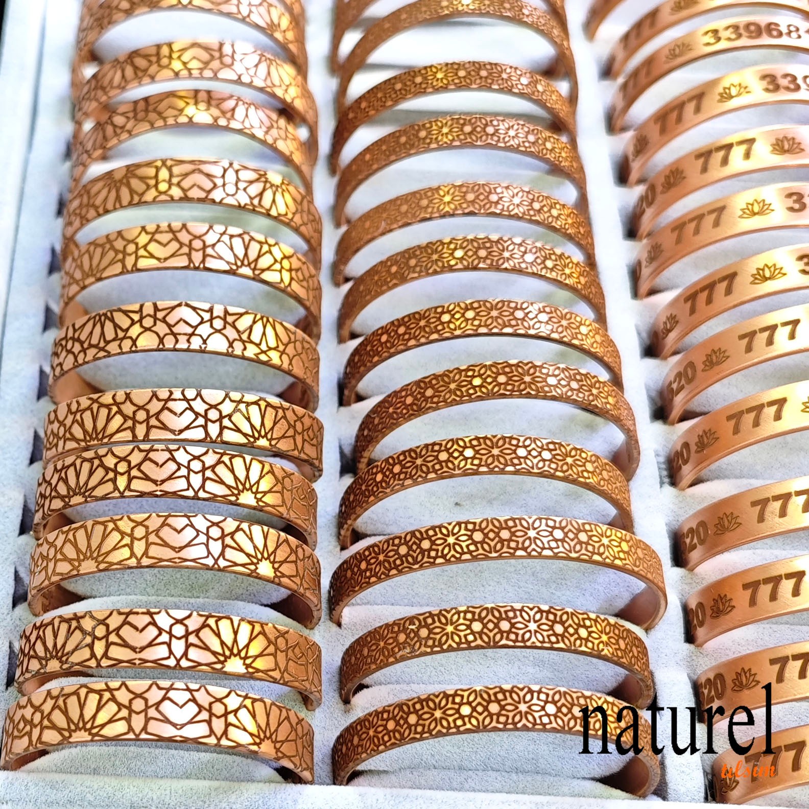Koruma Zırhı Desenli 10mm Bakır Bileklik