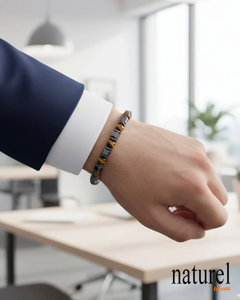 Kaplan Gözü 6mm Doğal Taş Bileklik