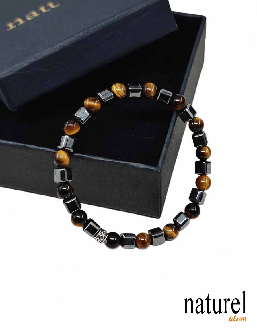 Kaplan Gözü 6mm Doğal Taş Bileklik