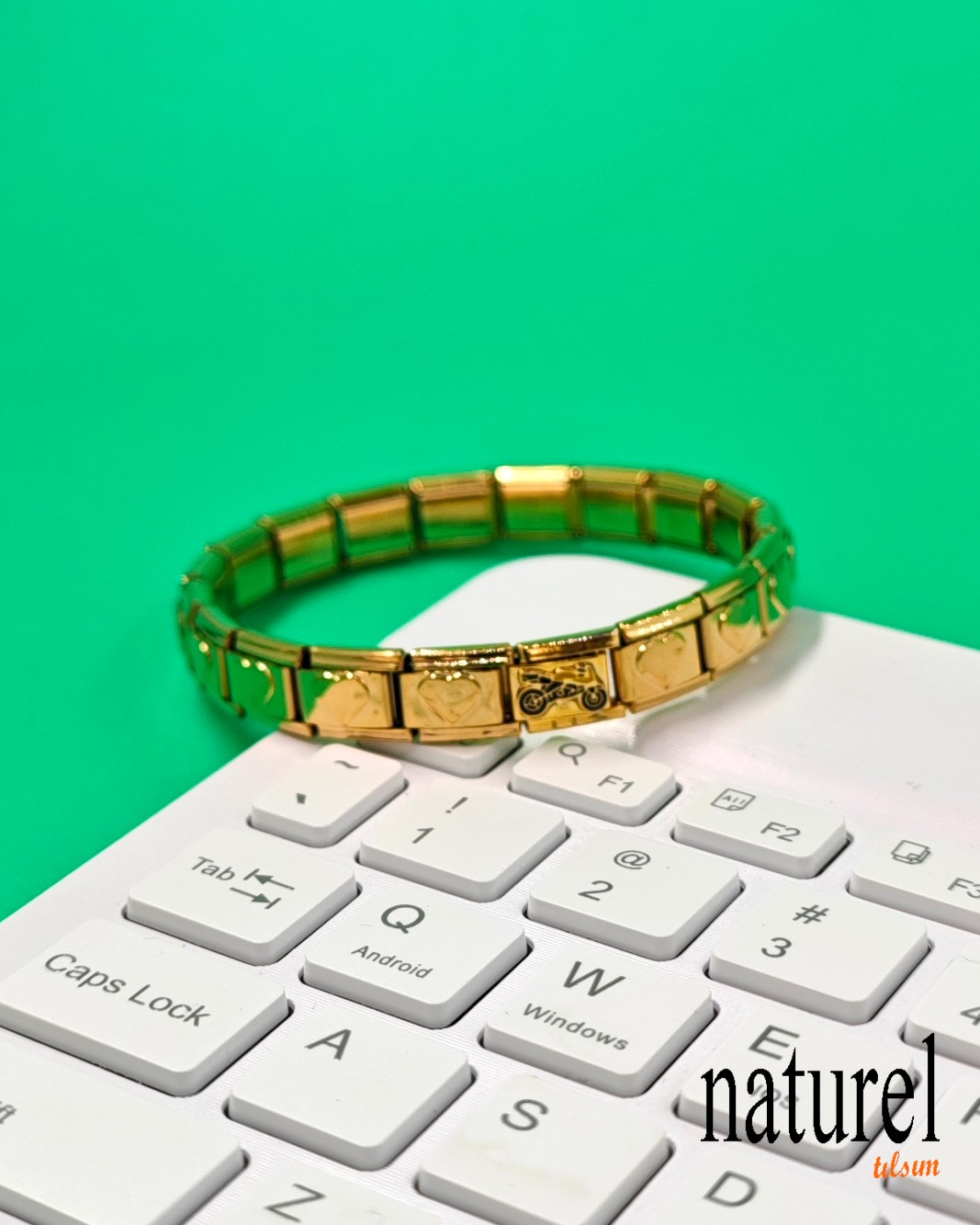 Unisex İtalyan Charm Gold Bileklik