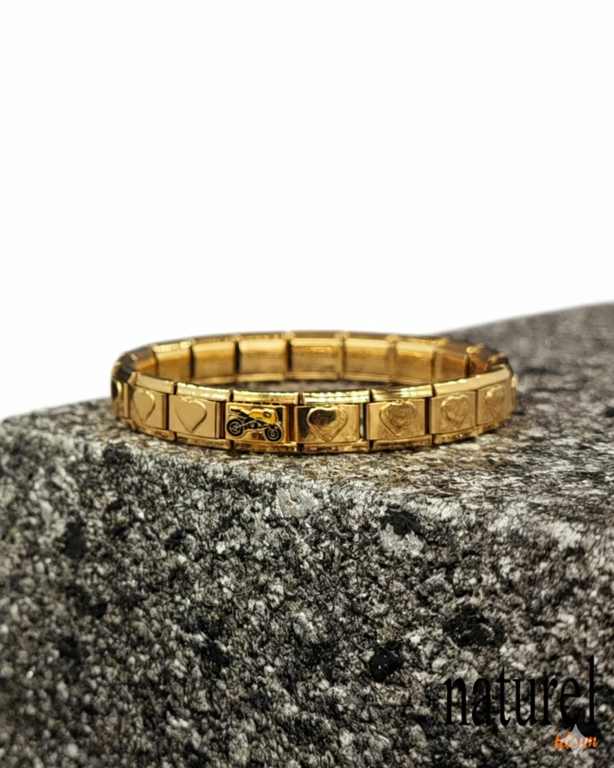 Unisex İtalyan Charm Gold Bileklik