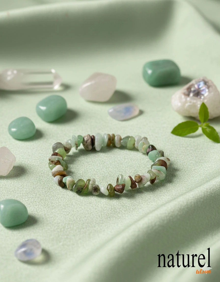 Krizopras Kırık Doğal Taş Unisex Bileklik