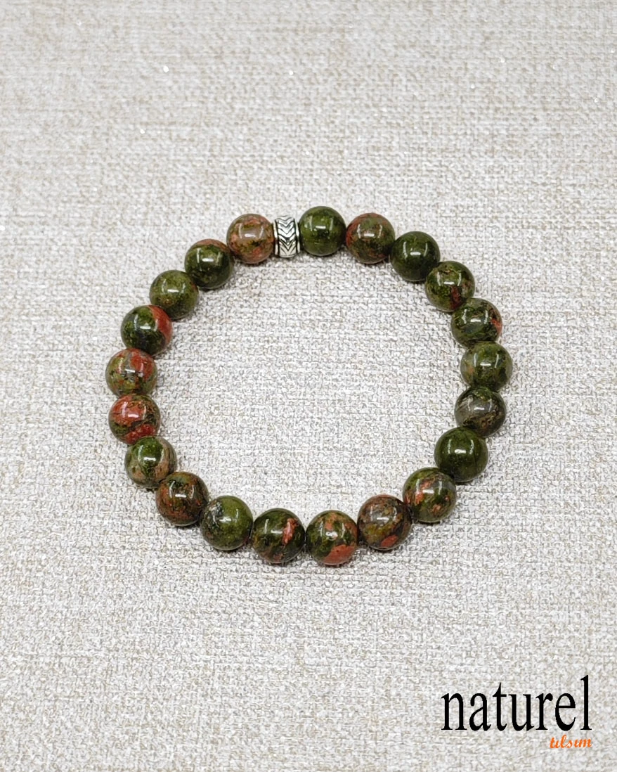 Unakit 8mm Doğal Taş Unisex Bileklik