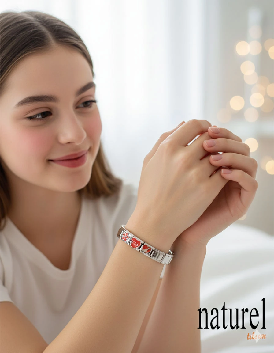 Unisex İtalyan Charm Bileklik Paslanmaz Çelik Bileklik