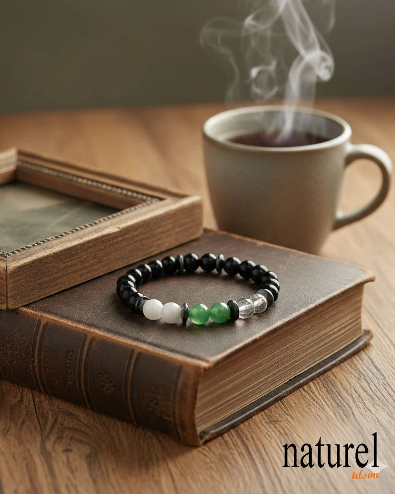 Yengeç Burcu Doğal Taş Bileklik | Aventurin-Kristal Kuvars-Aytaşı-Oniks 